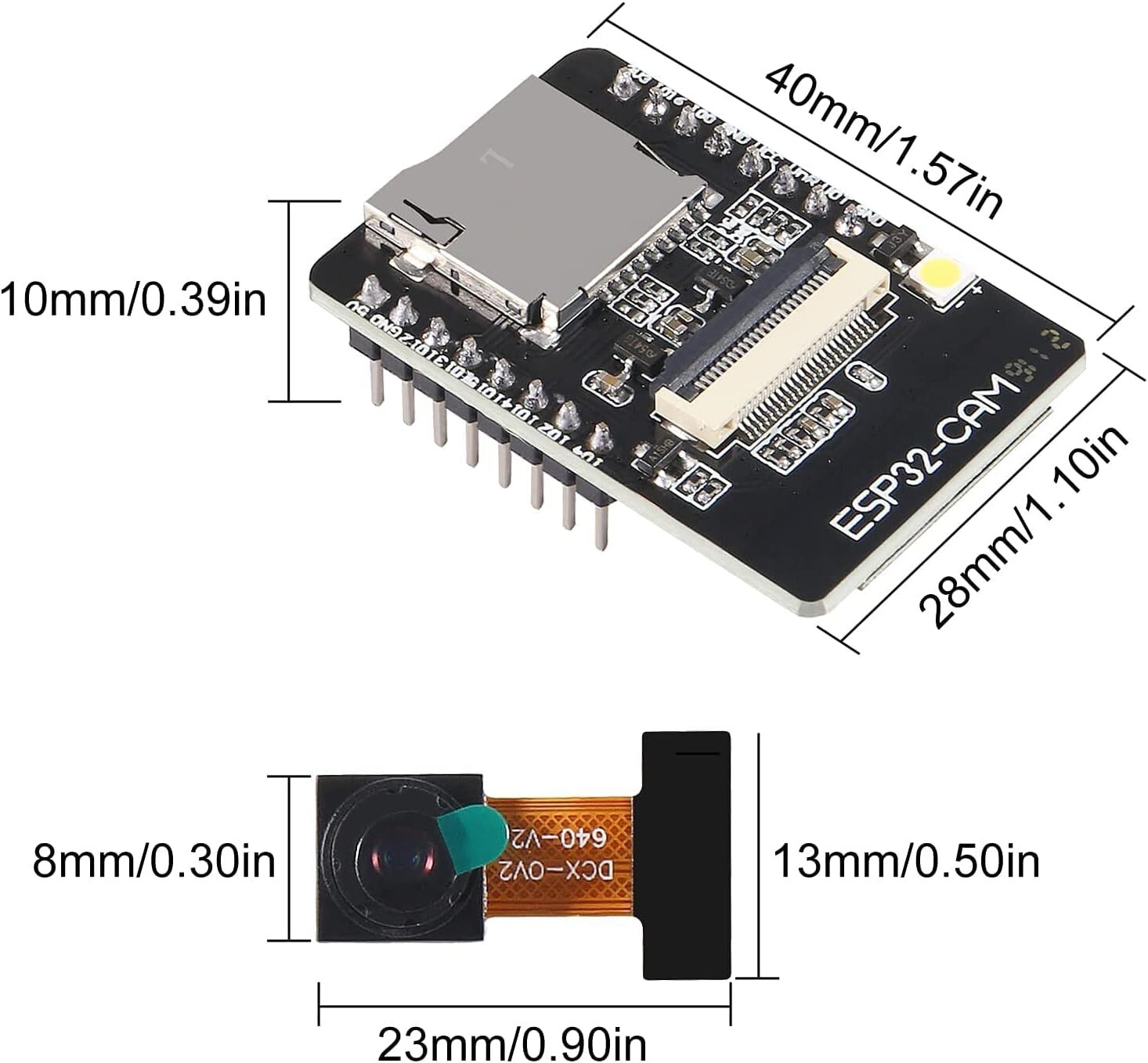  ماژول ESP32-CAM (ابعاد) 