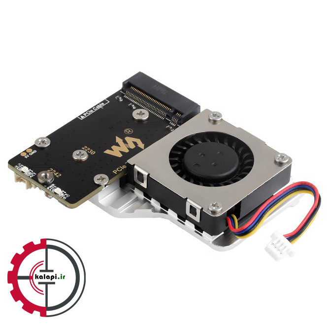 هت PCIe به M.2 برای رزبری پای ۵ به همراه خنک‌کننده