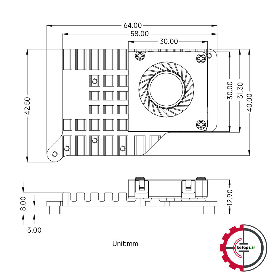  هت PCIe به M.2 برای رزبری پای ۵ به همراه هیت سینک 