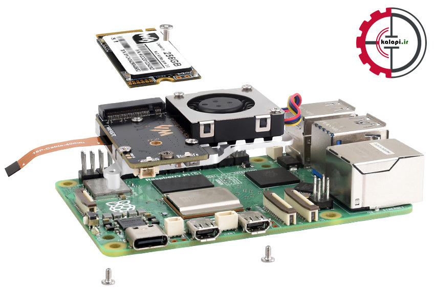 هت PCIe به M.2 رزبری پای ۵ به همراه خنک‌کننده Active Cooler 